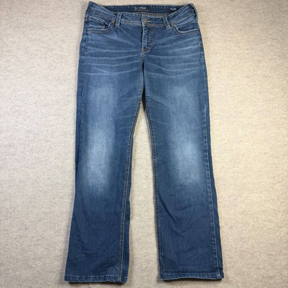 Silver Jeans Co Suki Mid Baby Boot Jeans W34 L33 Medium Wash Fluid Denim L93514S